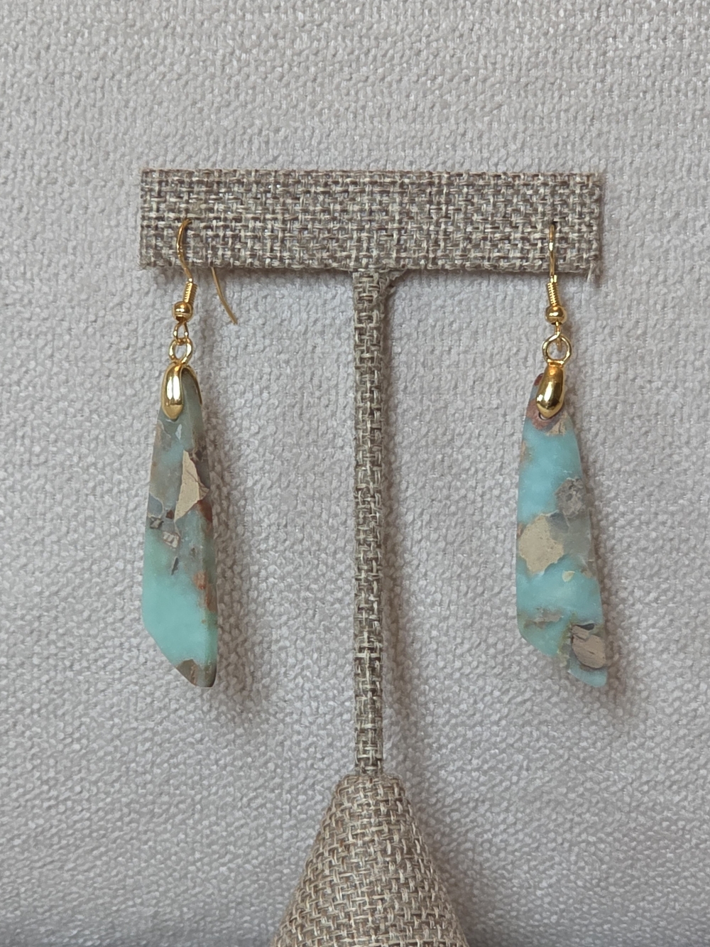 925 Sterling Silver Turquoise Stone Dangle Earrings